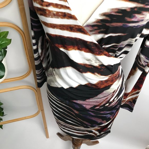 CALVIN KLEIN Multicoloured Wrap Look Long Sleeve - Picture 3 of 8